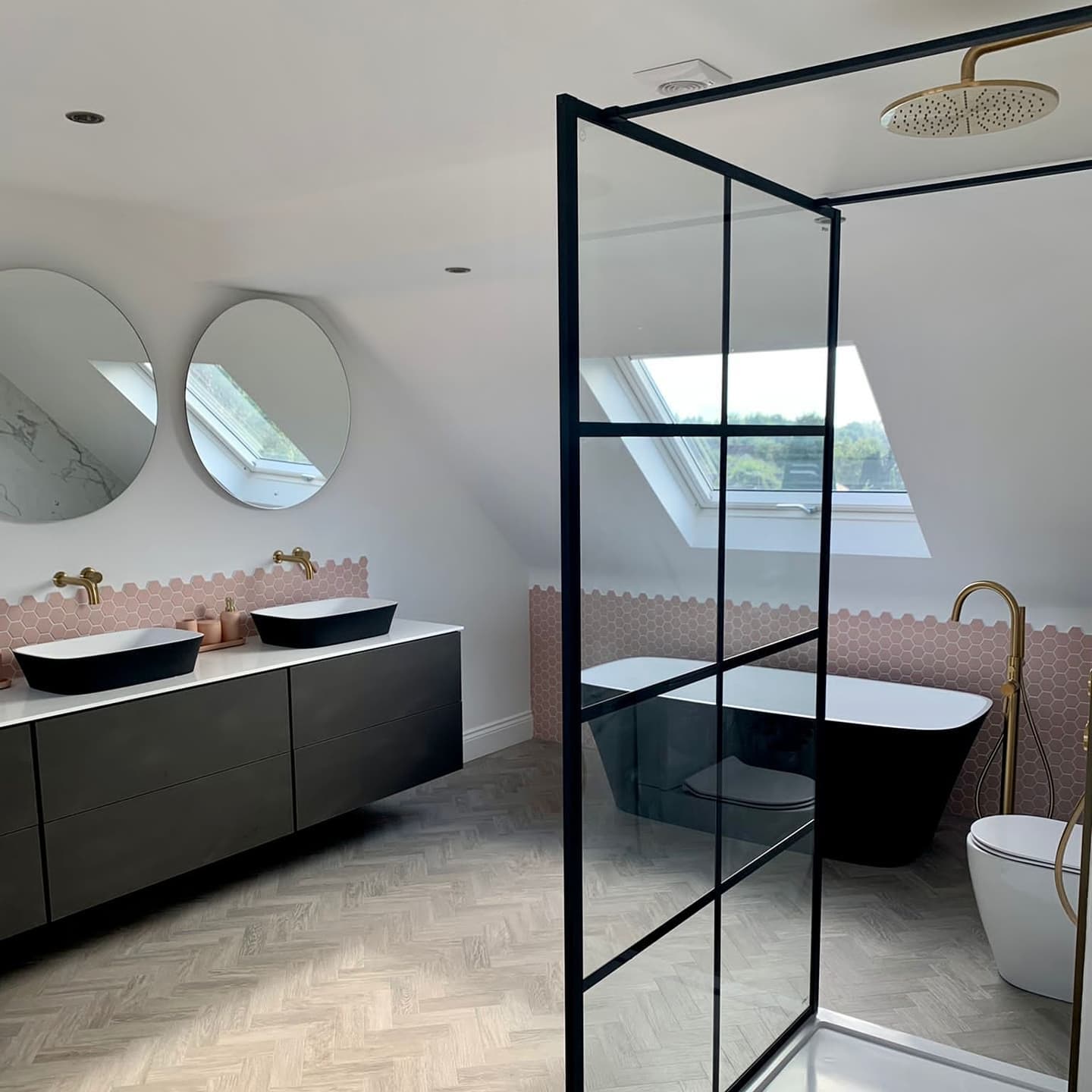 A stylish bathroom ensuite in a loft conversion bedroom built by topflite loft conversions in northwest england